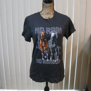 NWT Express black horse graphic tee t shirt top XS extra small